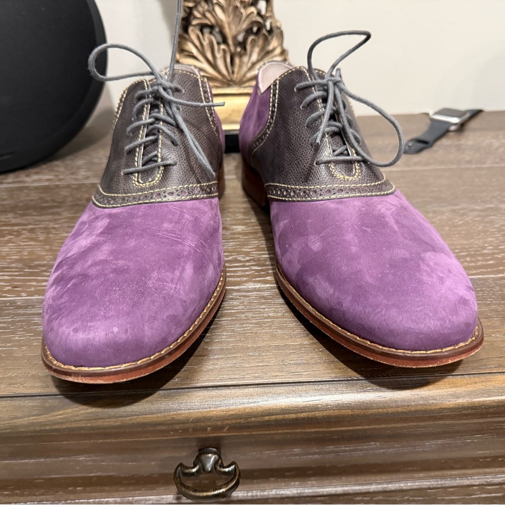 Size 12 Elegant & Unique Purple and Gray Men's Cole Haan Shoes - Picture 3 of 7